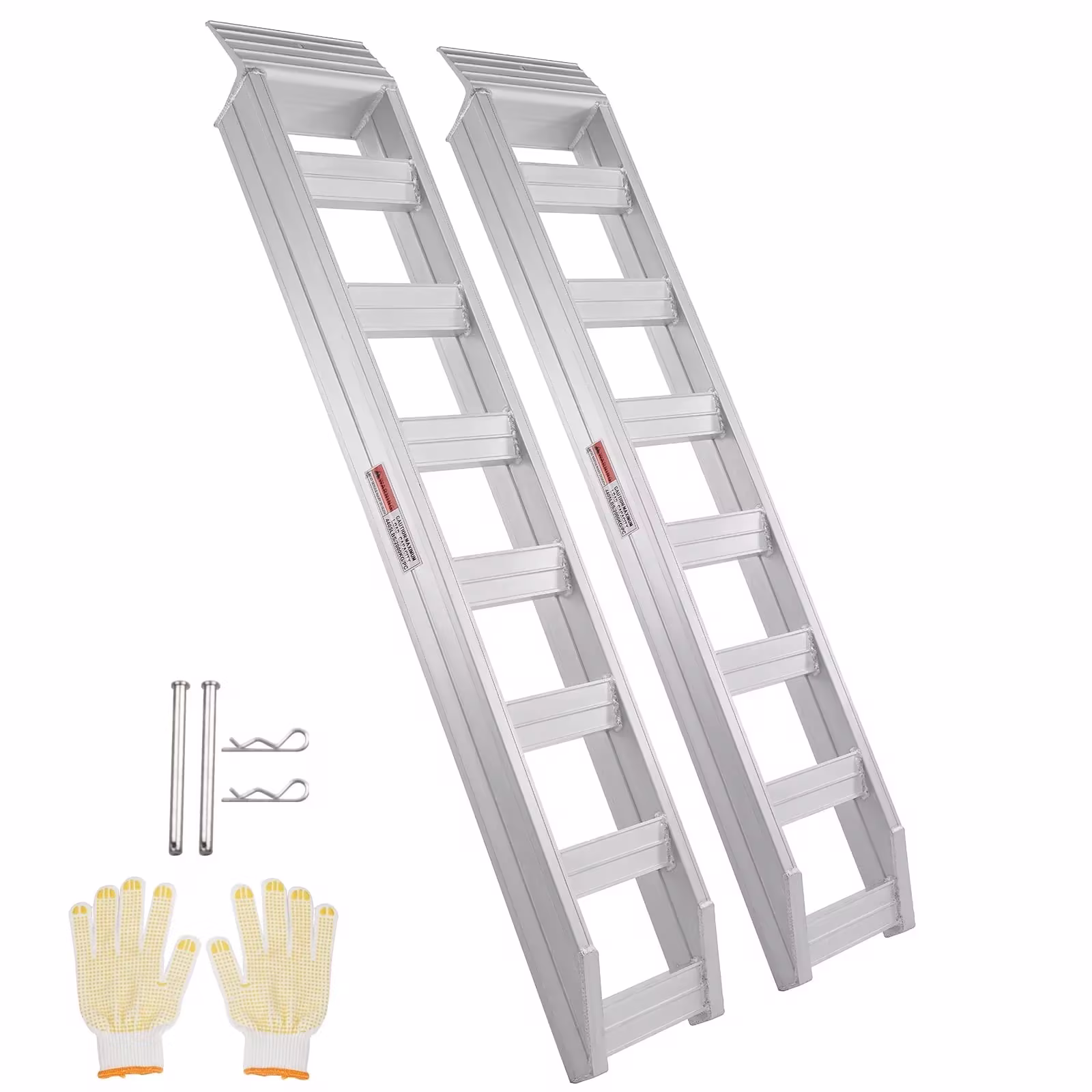 VEVOR Aluminum Ramps, Rated Load 6800 lbs, Max Load 8810 lbs, Heavy-duty Ramps with Top Hook Attaching End Universal