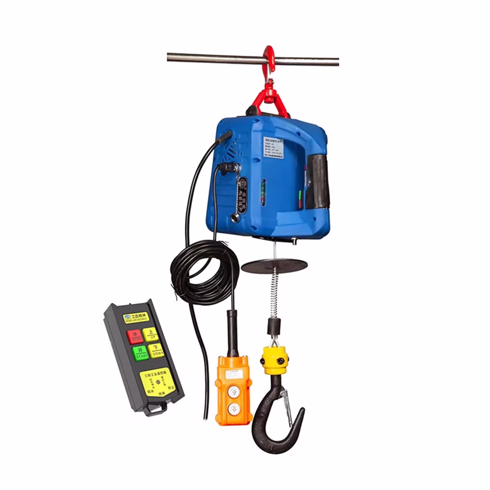 Upgrade Electric Hoist Portable Electric Hand Winch Traction Block Electric Steel Wire Rope Lifting Hoist Towing Rope