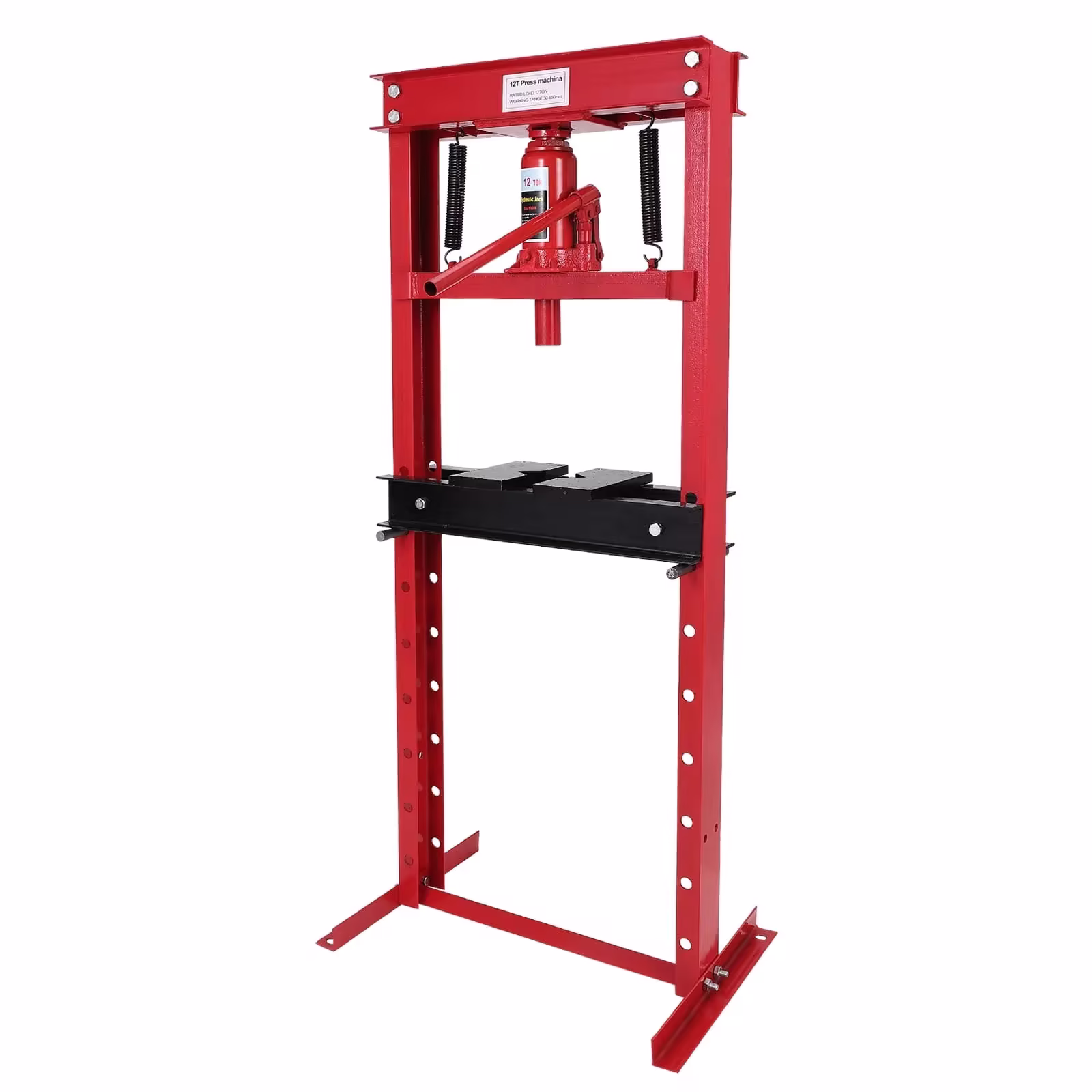PioneerWorks 12-Ton Hydraulic Shop Press, Heavy-Duty H-Frame Benchtop Press with 2 Press Plates