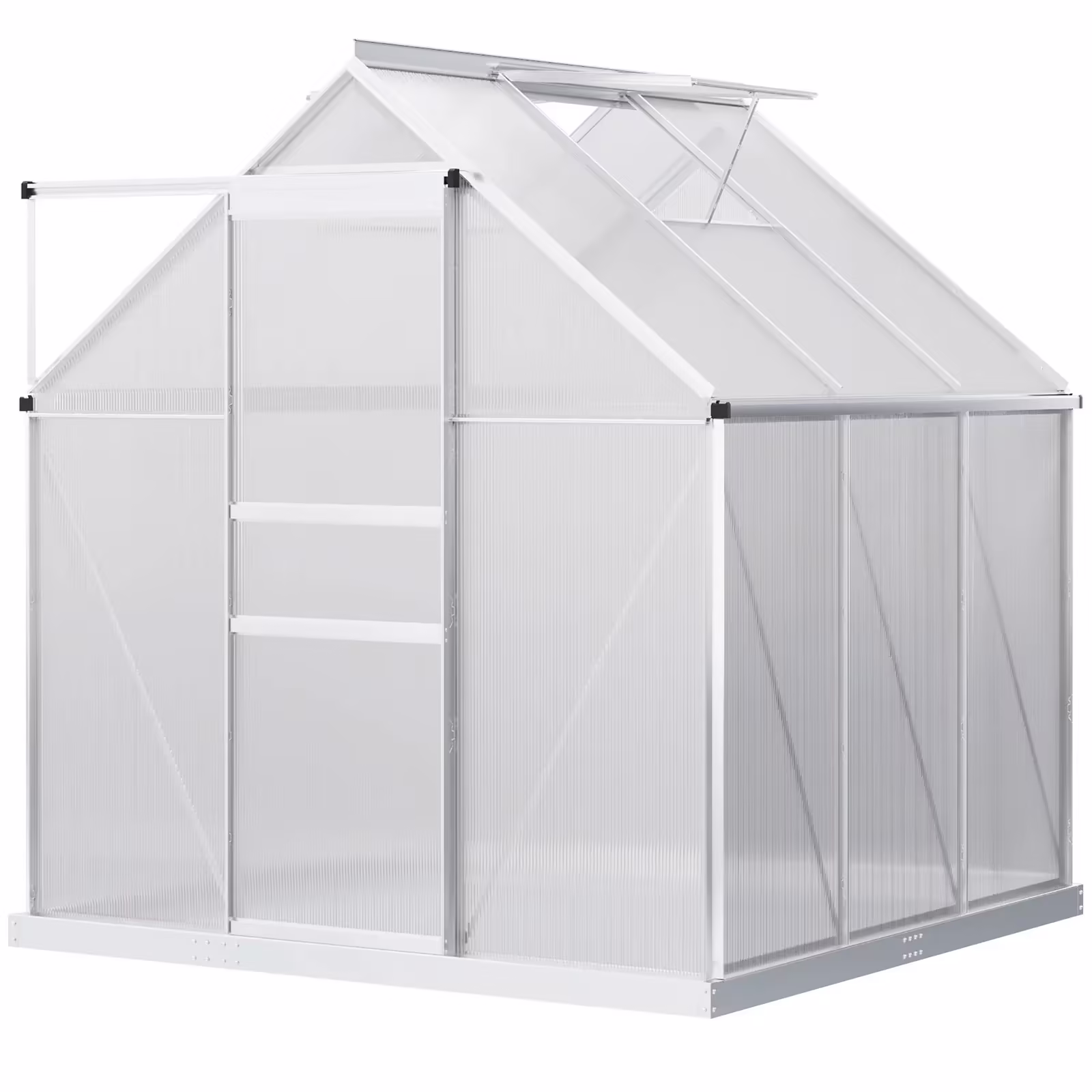 Outsunny 6' x 6' x 6.5' Polycarbonate Greenhouse Walk-in Green House Clear