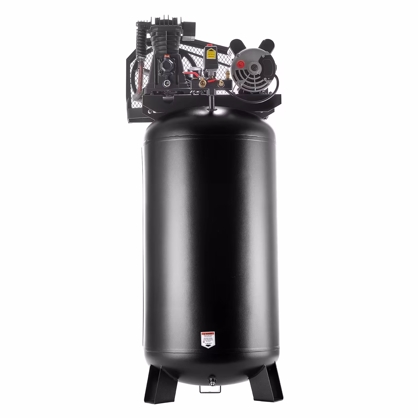 KFFKFF 60-Gallon Air Compressor, 3.7 HP, 8 SCFM at 90 PSI, 155 PSI Max, Oil-Lubricated, 230V 60Hz, No Plug