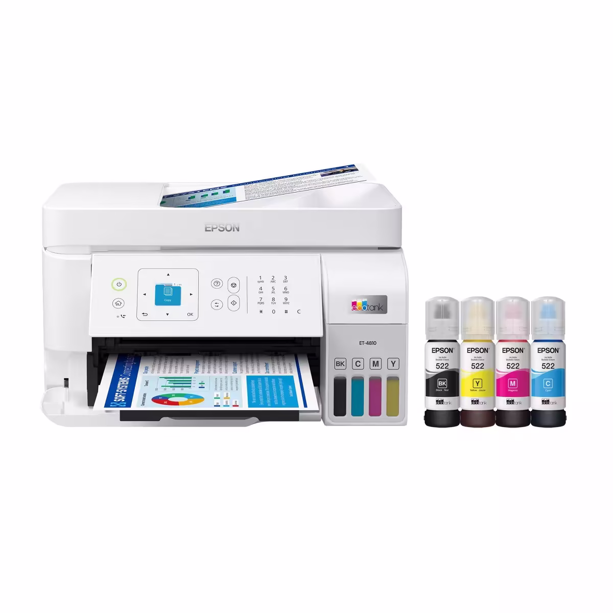 Epson EcoTank ET-4810 All-in-One Color Inkjet Printer Scanner Copier – White
