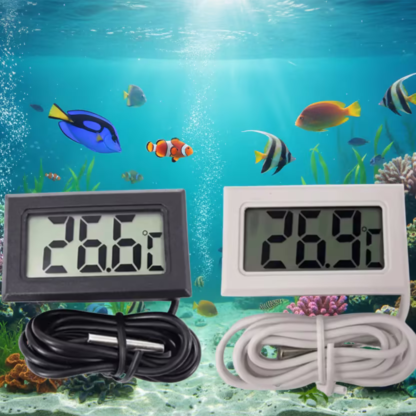 Digital Aquarium Thermometer – LCD Fish Tank Water Temperature Meter with Sensor