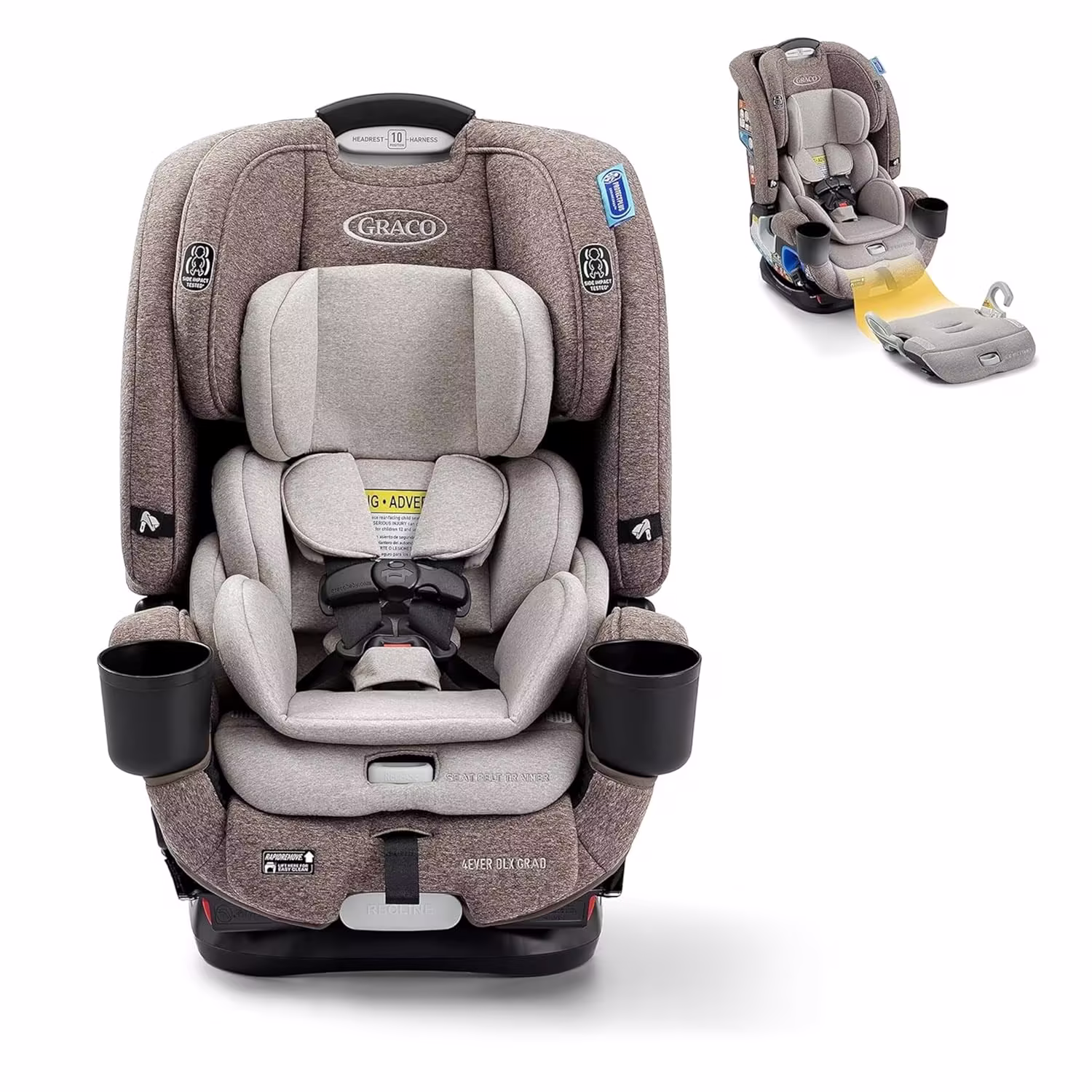 4-in-1 Car Seat, Charlie | Infant to Toddler Car Seat, with 10 Years of Use | Rear-Facing, Forward-Facing and Booster Modes | Safe, Comfortable and Convenient