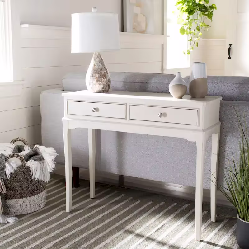 2-Drawer Console Table with Elegant French Country Design