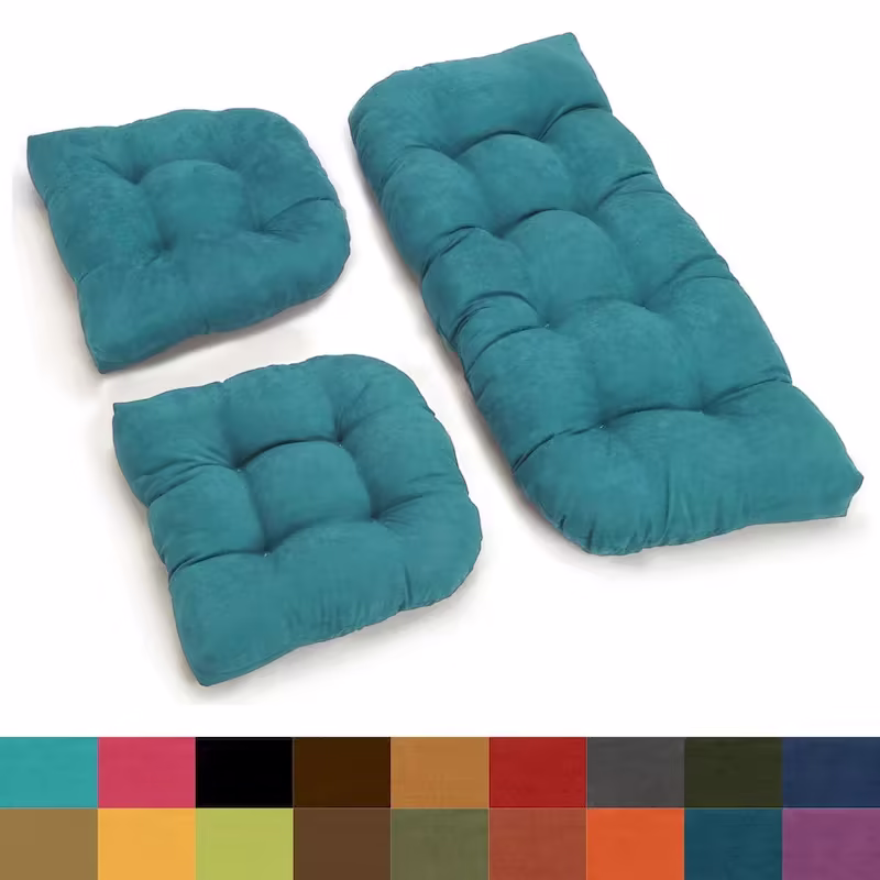 3-Piece Indoor Settee Cushion Set in Soft Microsuede