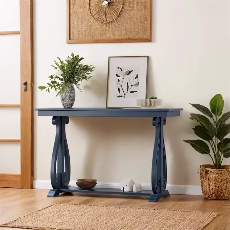 48-Inch Rustic Vintage Console Table - Farmhouse Entryway Furniture
