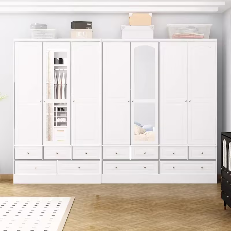 78.7H Combo Twin Wardrobe Set: Stylish and Functional Armoires for Your Closet