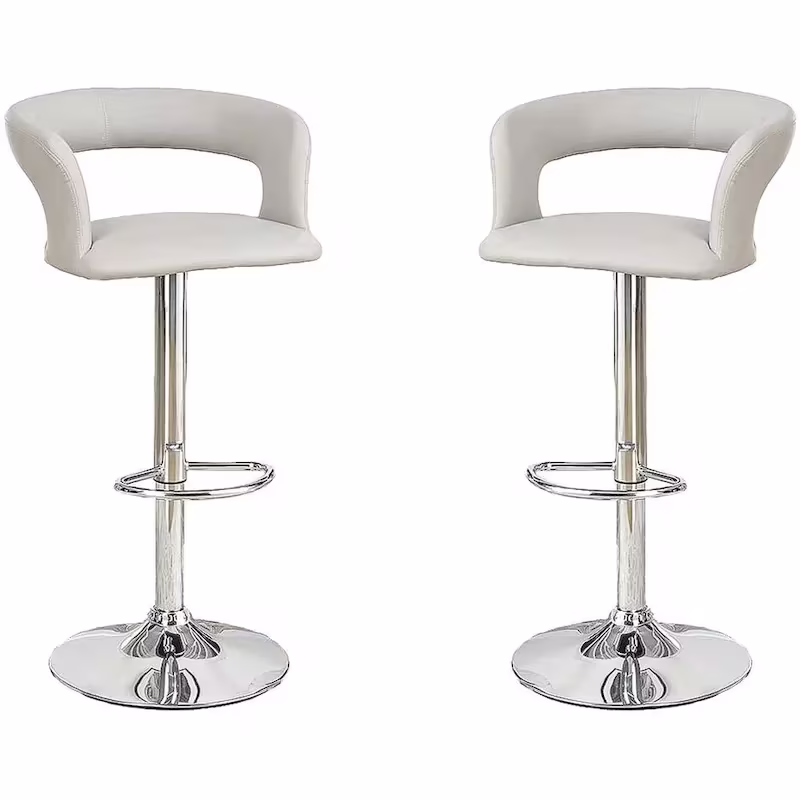 Adjustable Swivel Bar Stools Set of 2 with Cushioned Seat