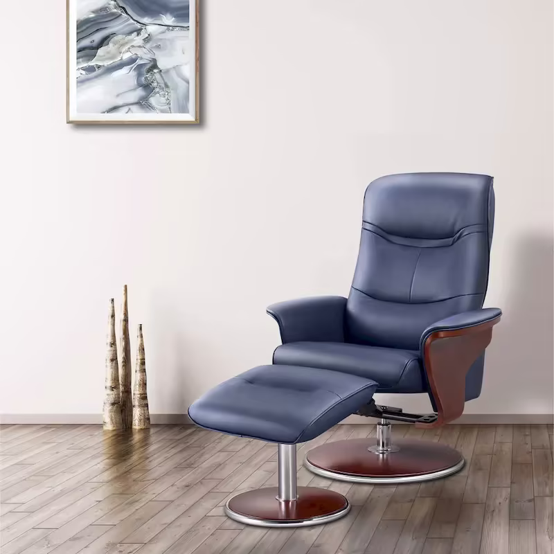 Artiva USA Milano Recliner Chair and Ottoman Set