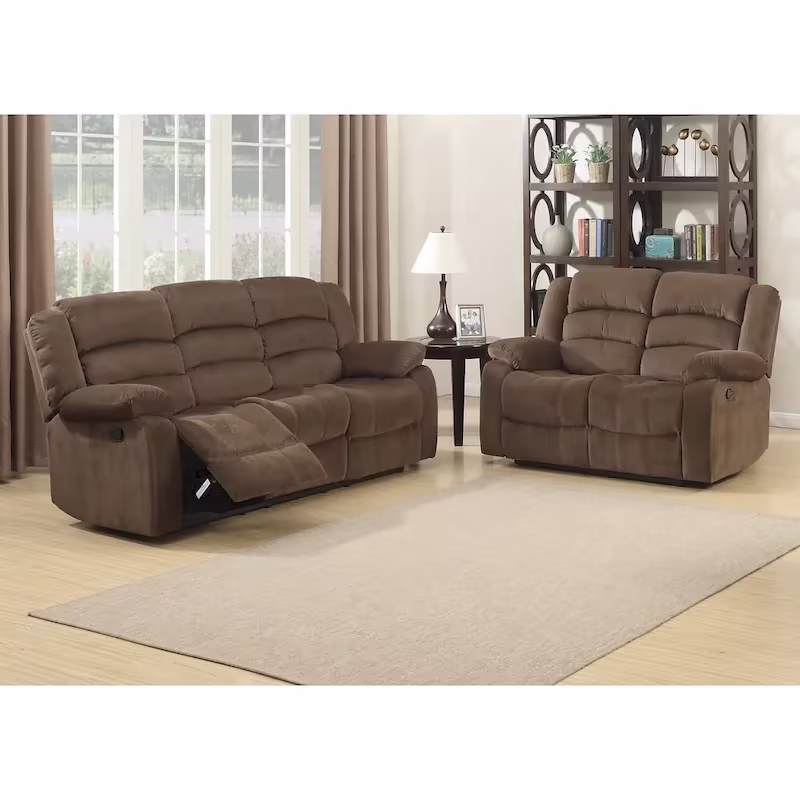 Bill Contemporary Brown Reclining Living Room Set - 2 Pieces
