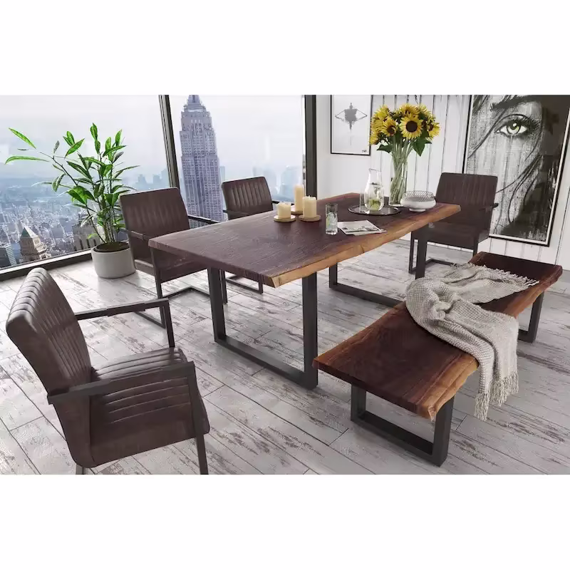 Modrest Taylor Contemporary Live Edge Wooden Dining Table