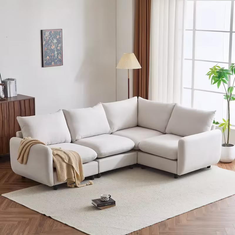 Oversized Modular Sectional Sofa with Plush Cushions and Flexible Layout