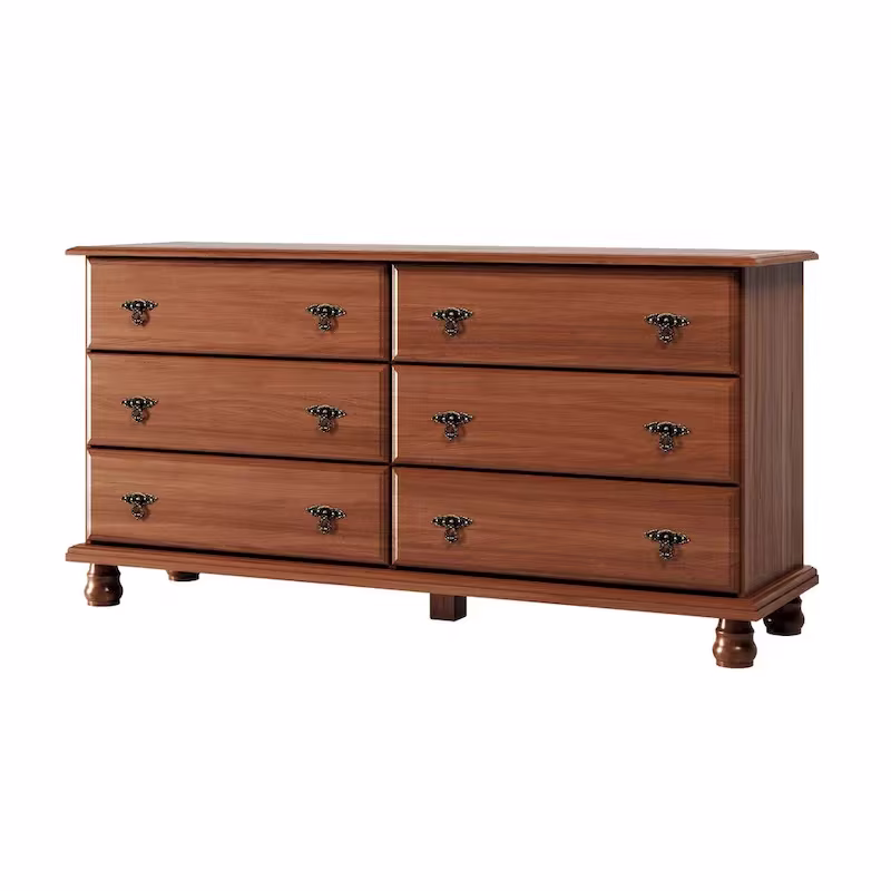Palace Imports Traditional Kyle 6-Drawer Dresser in 100% Solid Wood with Optional Mirror