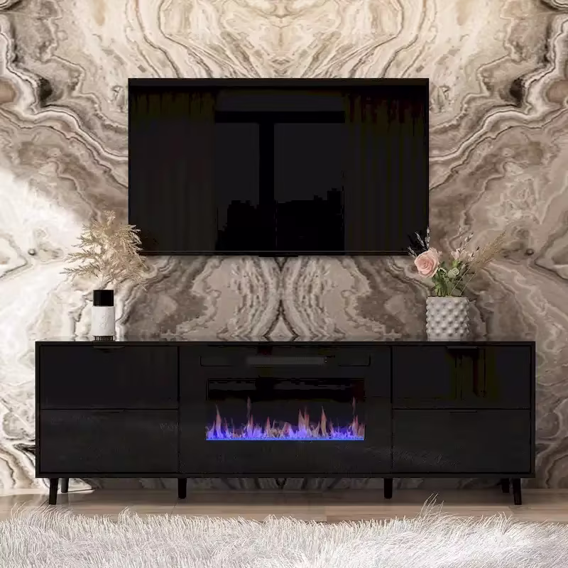 Remote-Controlled Electric Fireplace TV Stand Entertainment Center