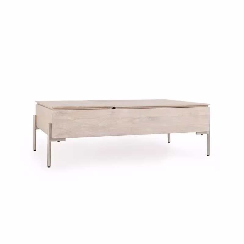 Rocklin White Mango Wood Lift-Top Coffee Table by Classic Home