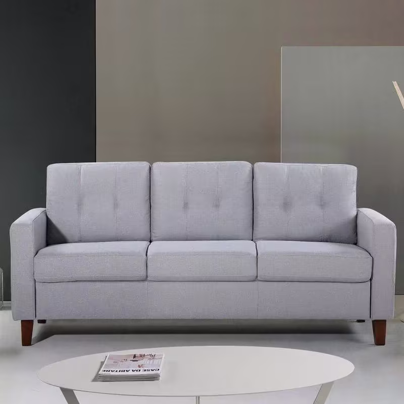 Rossetti Mid-Century Tufted Fabric Sofa