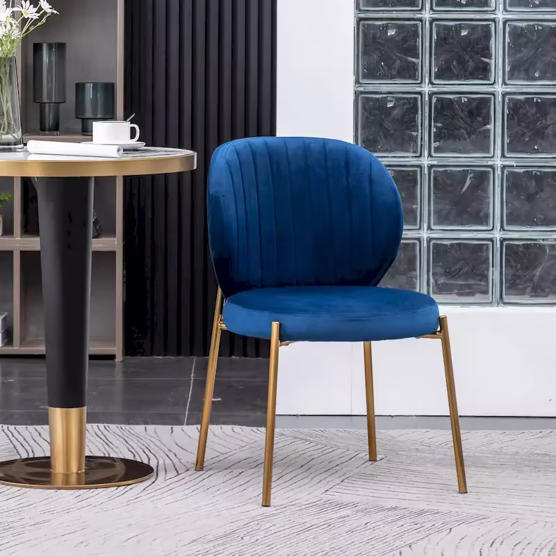 Roundhill Furniture Amoa Modern Velvet Upholstered Dining Chair