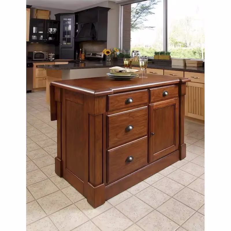 Rustic Cherry Kitchen Island by Homestyles Aspen