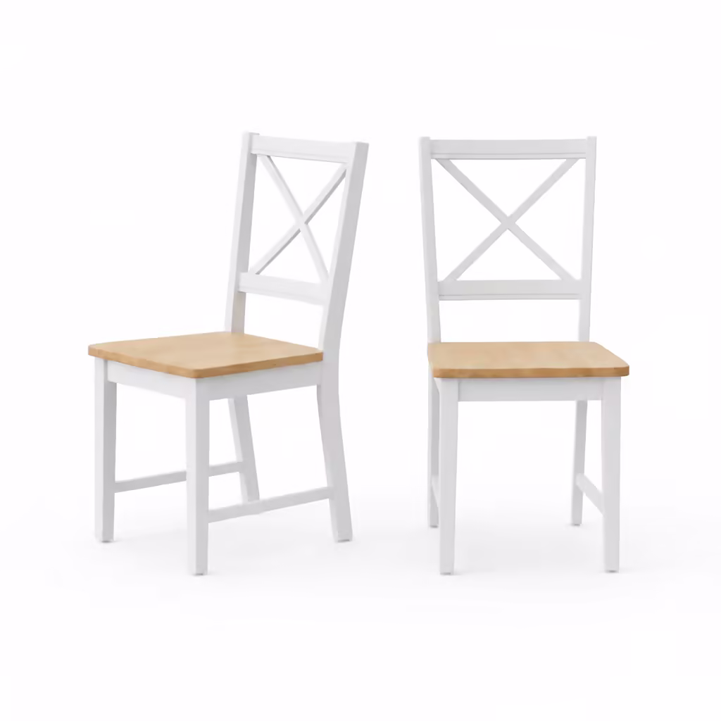 Set of 2 Solid Wood Crossback Dining Chairs by Simple Living
