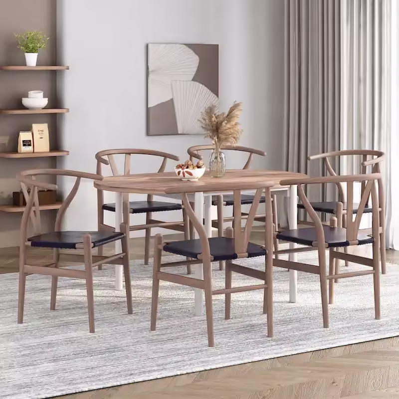 Set of 6 Gessford Ash Wood Dining Chairs by Christopher Knight Home