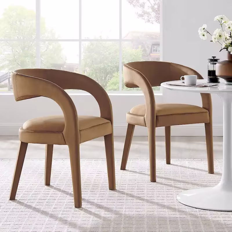 Set of Two Pinnacle Performance Velvet Dining Chairs