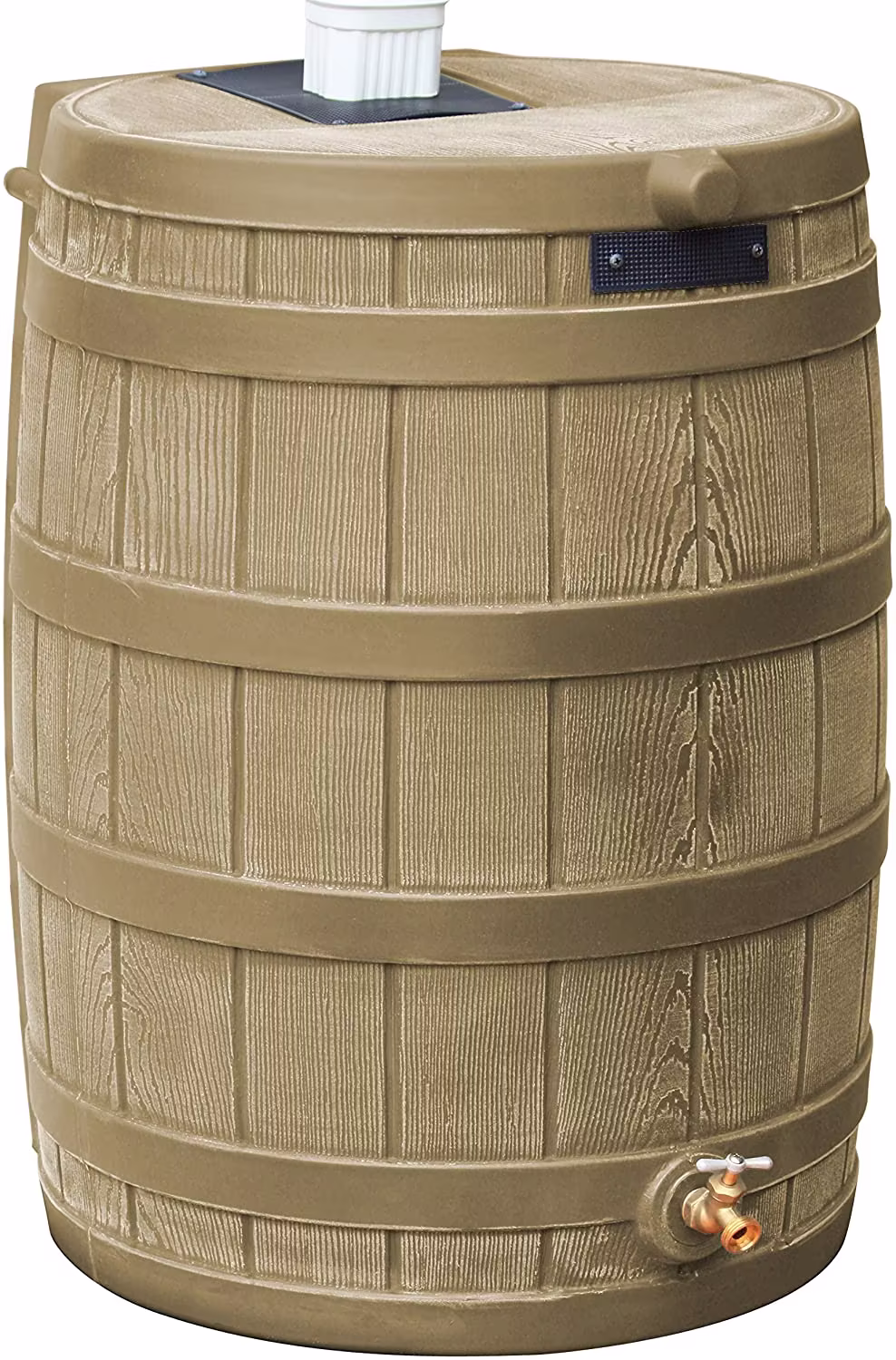 50-Gallon Outdoor Plastic Rain Barrel