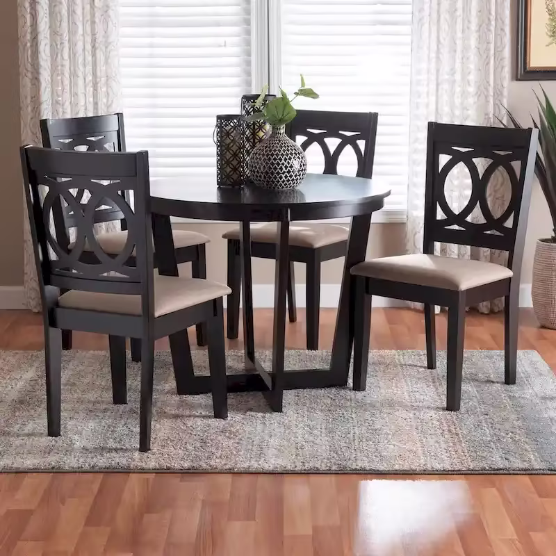 Kara Contemporary 5-Piece Wooden Dining Set