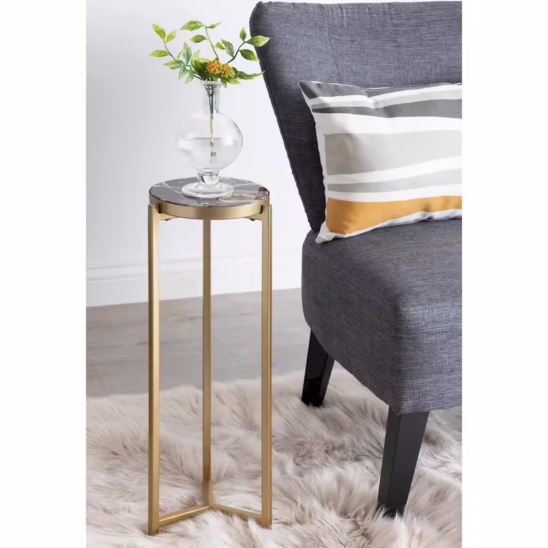 Kate and Laurel Aguilar Glamorous Drink Table - 9x9x23 Inches