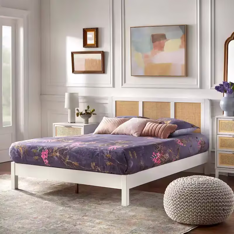 Lifestorey Larkin Queen Platform Bed in Mid-Century Style