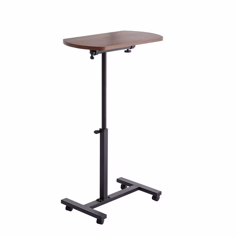 Mieres Adjustable C-Shaped End Table with Metal Frame - Mobile 360° Flip Swivel Couch Table