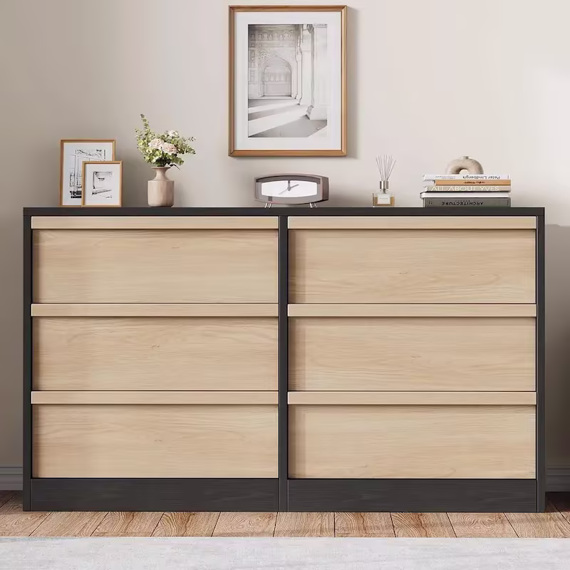 Modern 6-Drawer Bedroom Dresser - Stylish Storage Organizer Chest