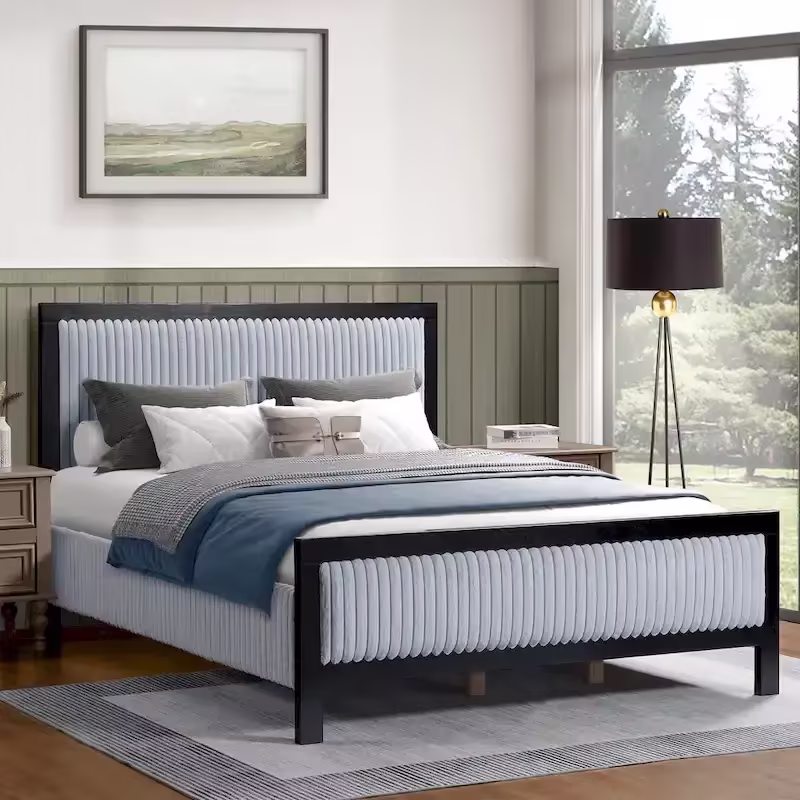 Christopher Knight Home Upholstered Platform Bed with Soft Headboard - King/Queen Size