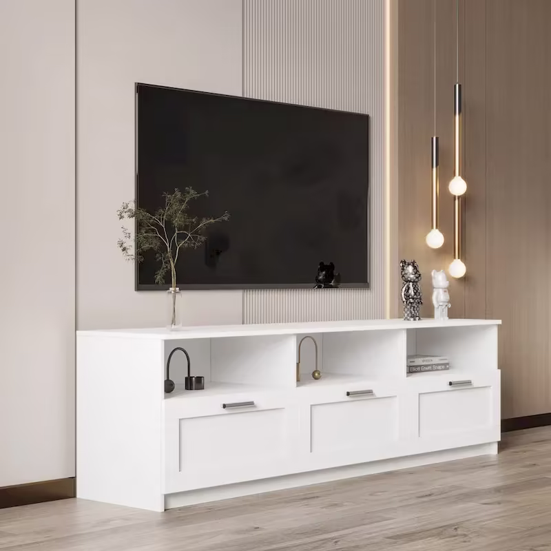 Contemporary 70.87" TV Cabinet with 3 Storage Drawers - Stylish Entertainment Center for Living Room