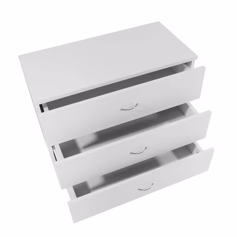 Contemporary White 3-Drawer Dresser