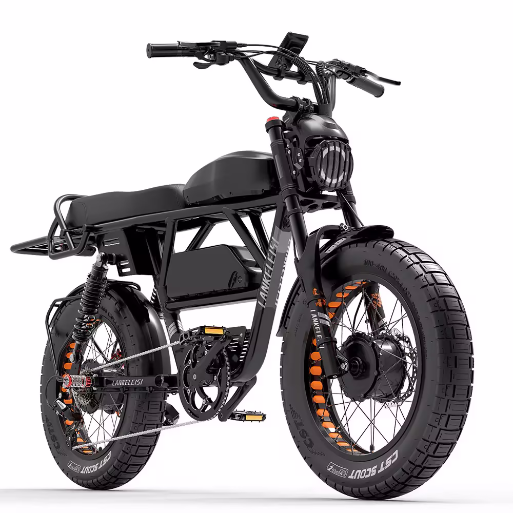 Lankeleisi X-Black Knight 1000W*2 Dual Motor 20" Fat Bike Fully E-Mountainbike 45Ah