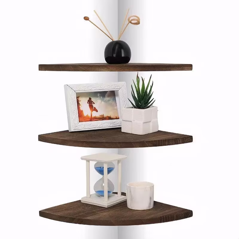 Corner Wall Shelves - Dimensions: 10D x 10W x 0.7H
