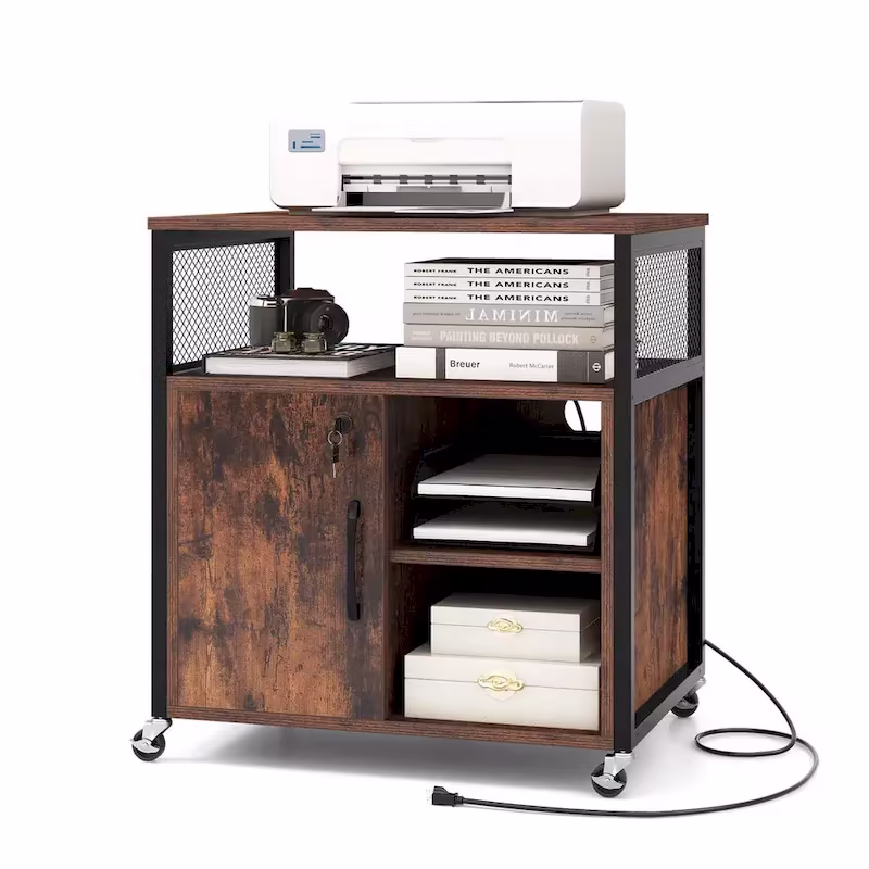Costway Mobile File Cabinet with Charging Station & Cable - Learn More