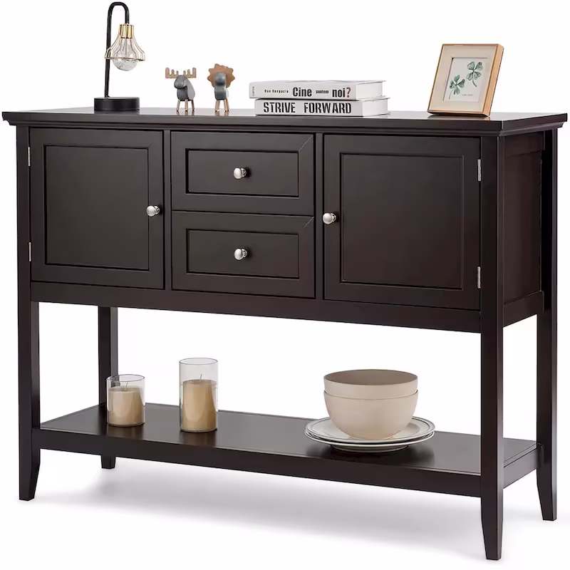 Costway Wooden Sideboard Buffet Console Table with Drawers