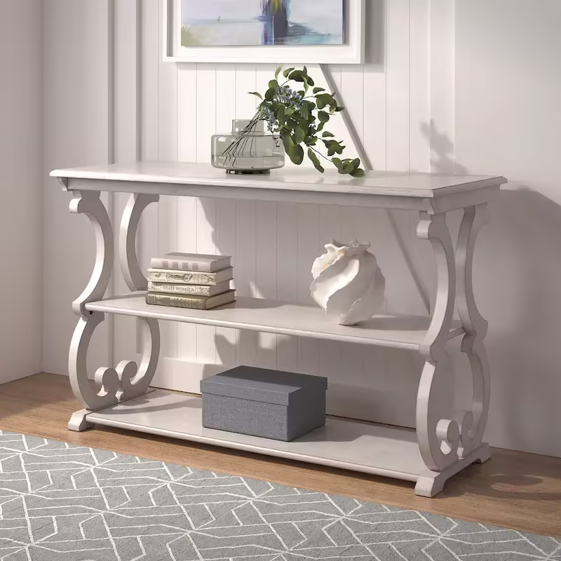 Eldoria Wooden Scroll Design Sofa Table