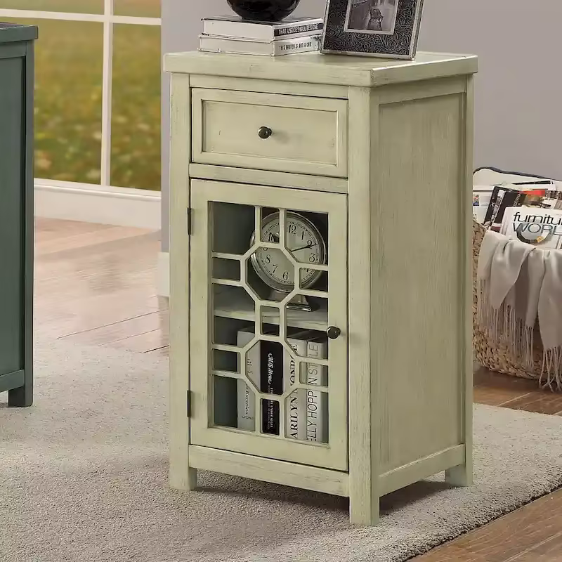 Emma 18-Inch Transitional Solid Wood Side Table with 1 Drawer by Furniture of America