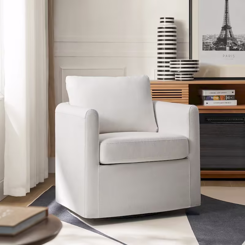 Erkenbald Contemporary 360-Degree Swivel Chair with Removable Slipcover by HULALA HOME