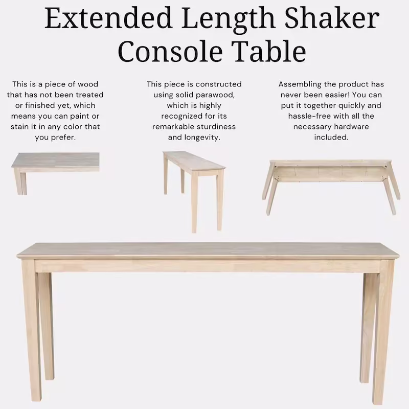 Fairview 72-Inch Shaker Console Table by Porch & Den