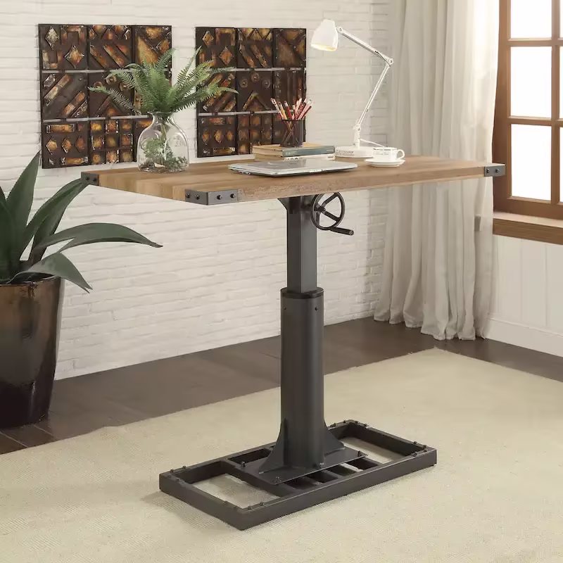 Furniture of America Kic Industrial Black 49-Inch Height Adjustable Standing Desk