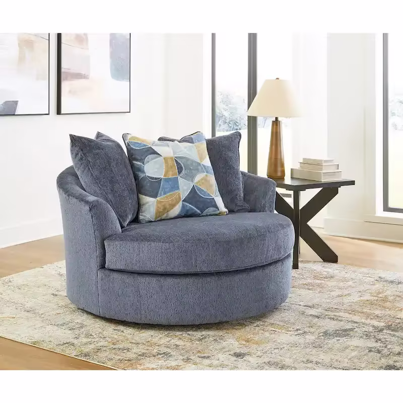 Signature Design by Ashley Maxon Place Large Swivel Accent Chair - Dimensions: 56W x 55D x 35H