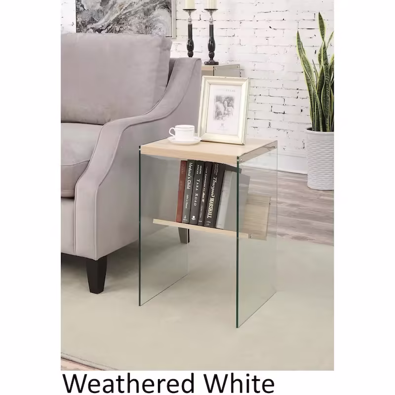 SoHo Glass End Table with Shelf by Convenience Concepts
