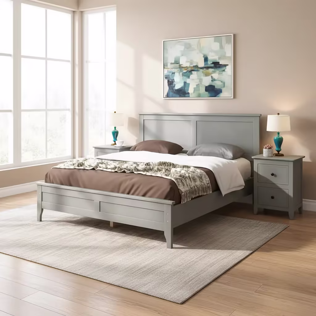 Solid Wood Full-Size Platform Bed