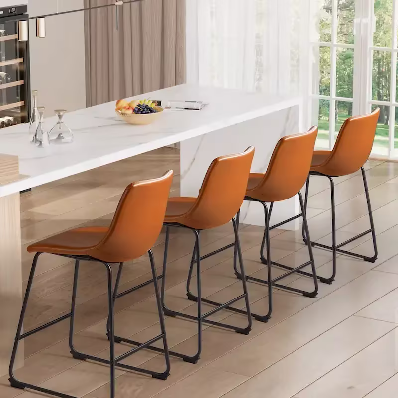 Swivel Bar Stools Set of 2 with Backrest and Footrest