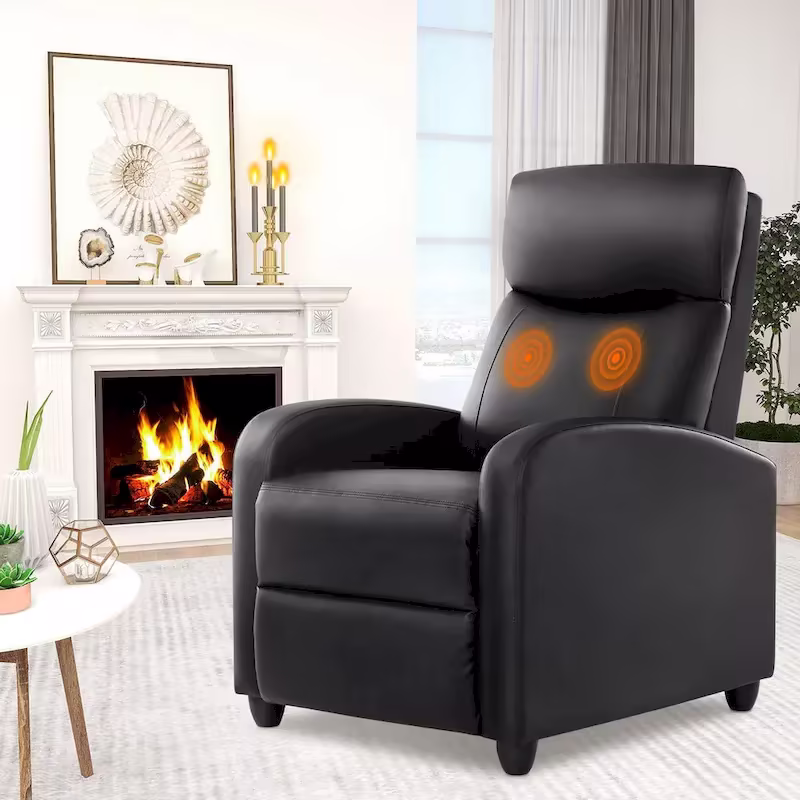 Versatile Recliner Chair with 8 Massage Settings and Lumbar Support for Ultimate Relaxation and Home Theater Experience