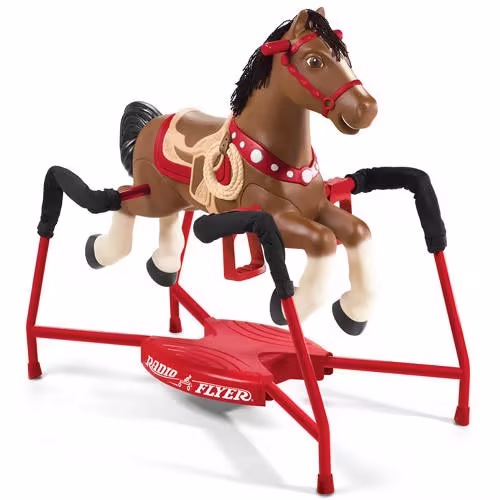Blaze Interactive Spring Horse Ride-On Toy with Sounds & Accessories, Ages 2-6, 60 lbs Capacity
